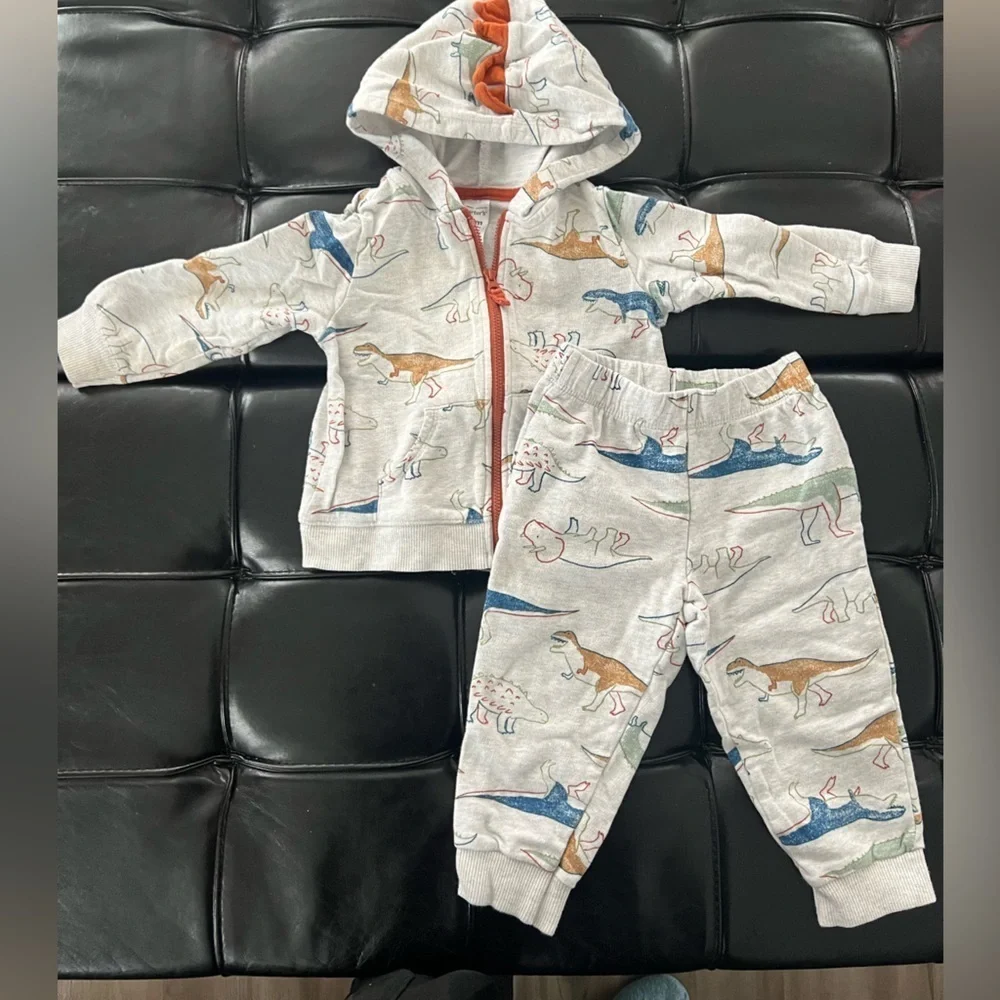 Kids Dinosaur Print Active Sweatsuit Set